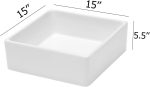 Couoko 15x15 Square Bathroom Sink Modern White Porcelain Ceramic Above Counter Bathroom Vessel Vanity Sink Art Basin  from Lordear